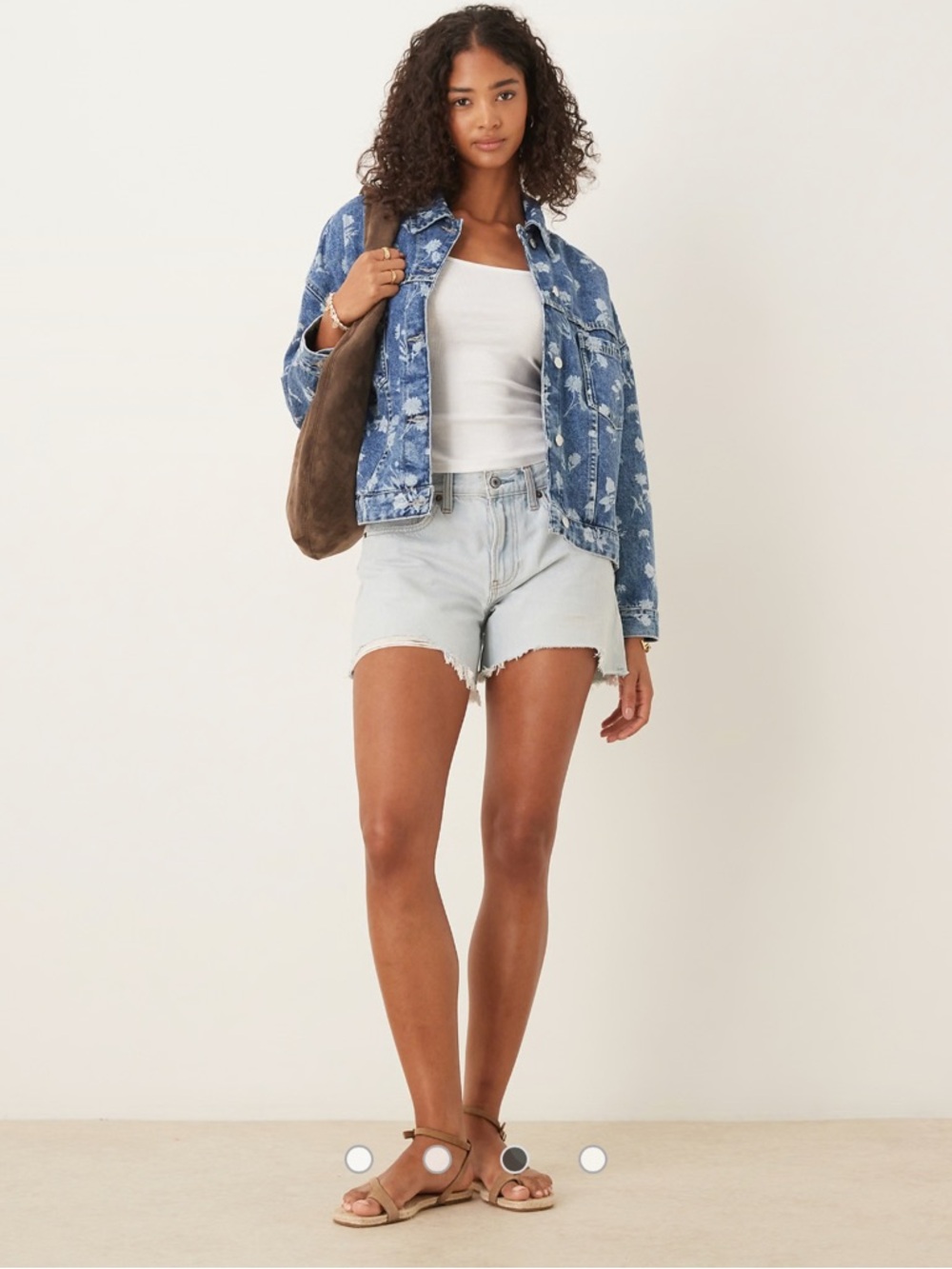 Free People Opal Swim denim jacket in mid washed daisy xs sold out new
